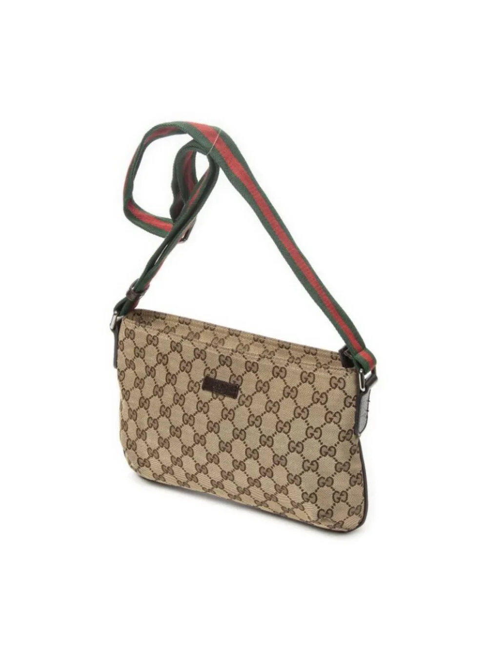 Gucci Mini Zip Crossbody Brown Beige GG Canvas